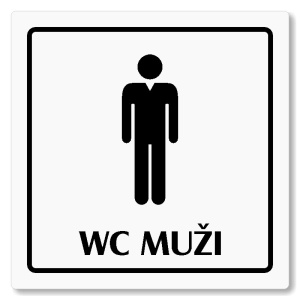WC muži, 118x118mm, bílá, Arizona